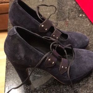 Rag and bone blue velvet heels